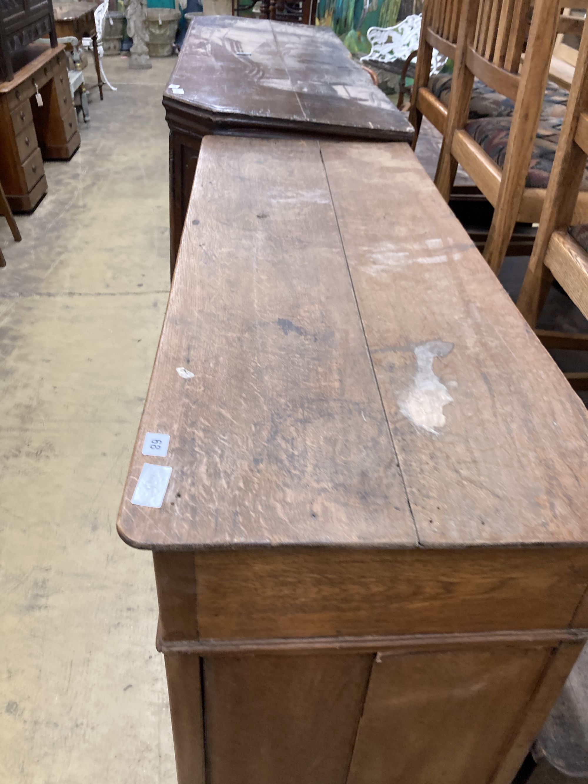 A 19th century Continental oak side cabinet